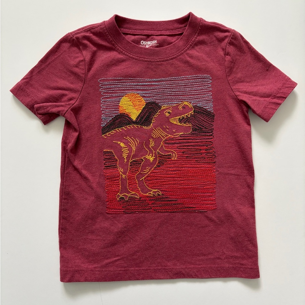 OshKosh B'gosh Maroon Dino Sunset Tee